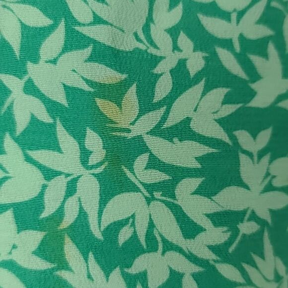 LOFT Sundress 2P Mint Green Shoulder Tie Leaf Print Sleeveless A-line F&F Dress - Picture 9 of 9